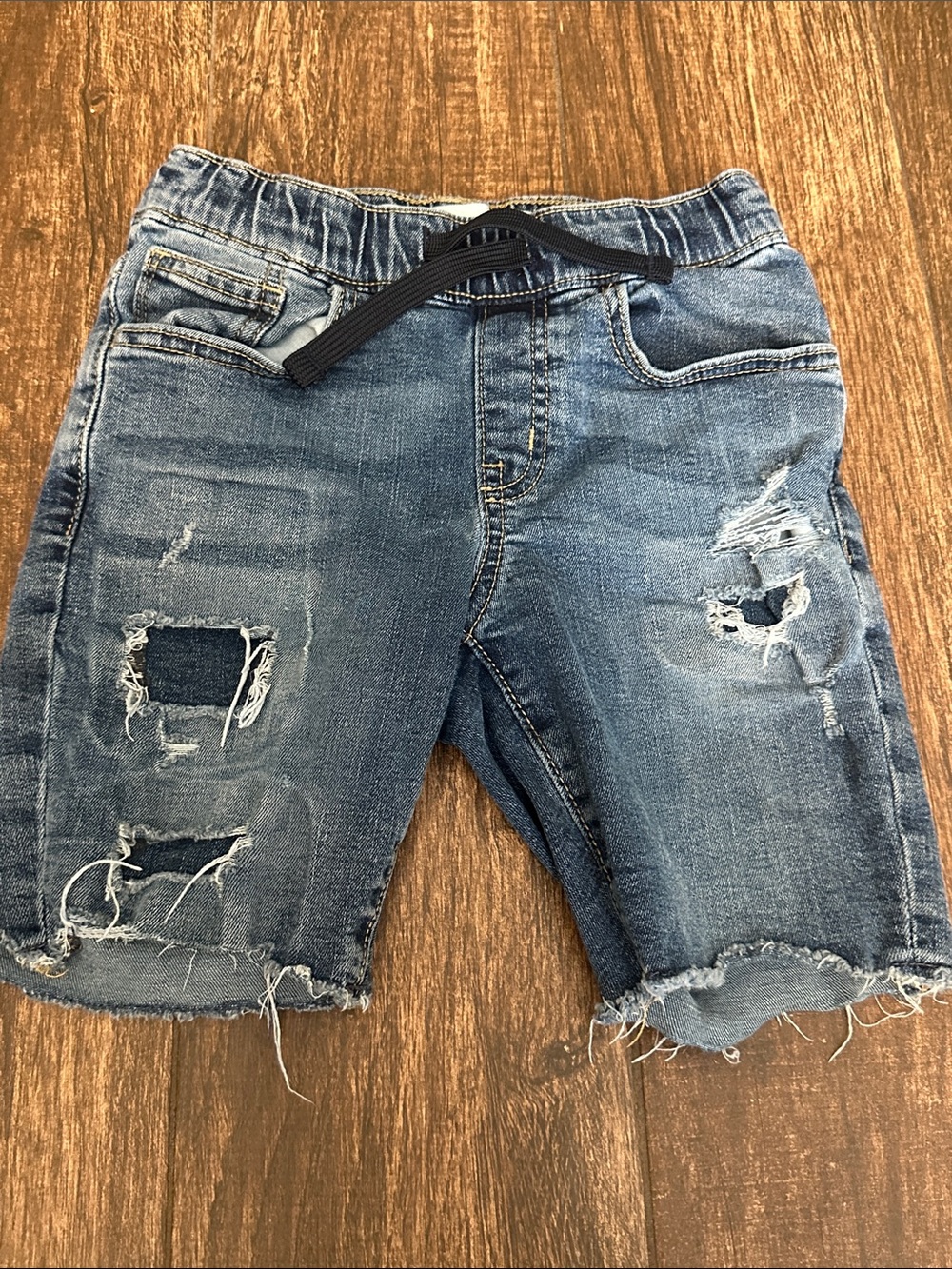 Old Navy Kids Distressed Blue Denim Shorts bundle of 2 - Picture 3 of 6